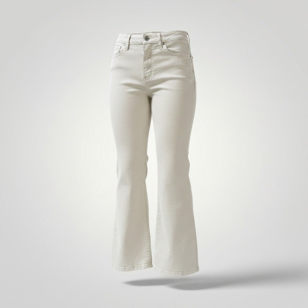 Good American Good Flare Jean Women 12/31 Bone High Rise Minimalist Quiet Luxury